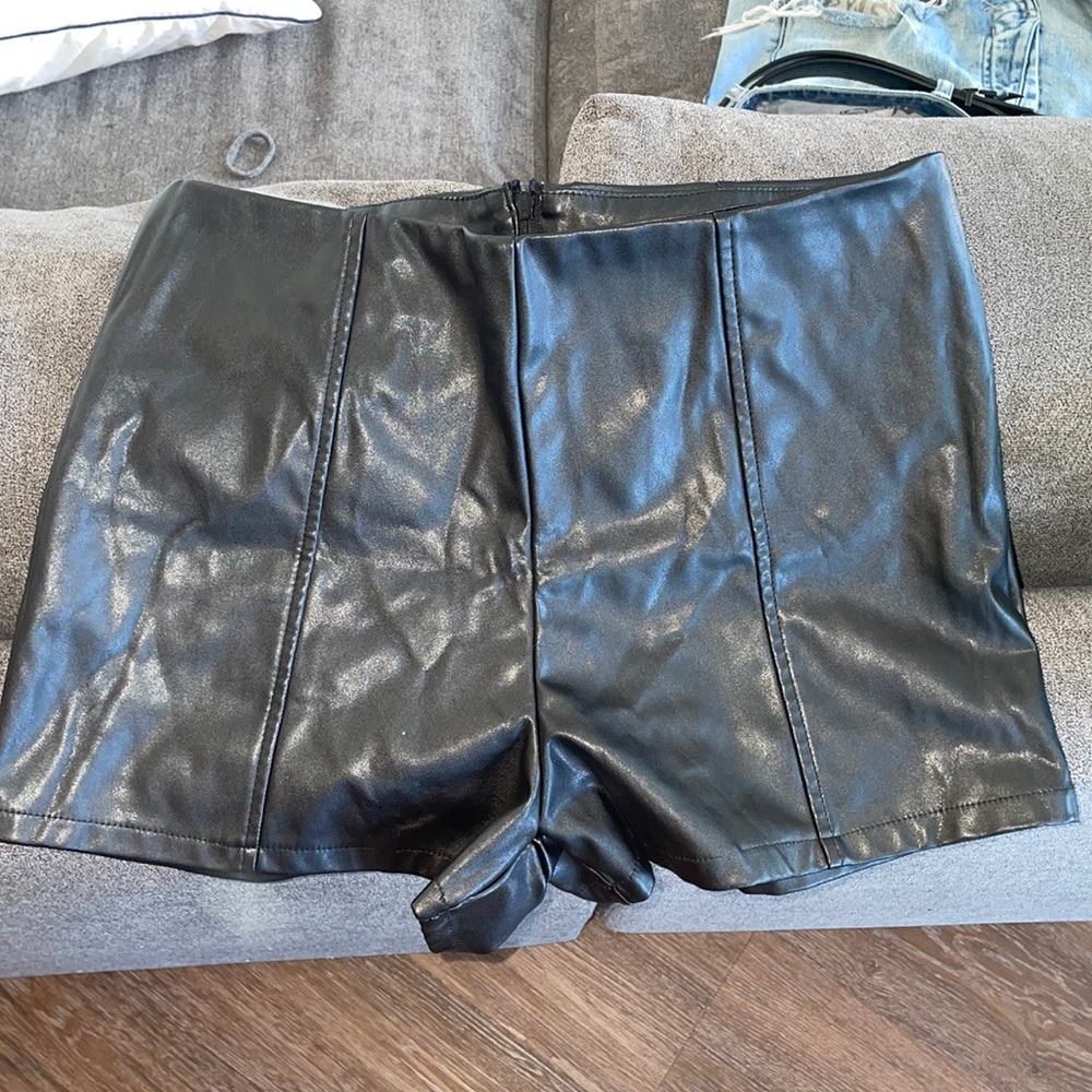 Leather shorts